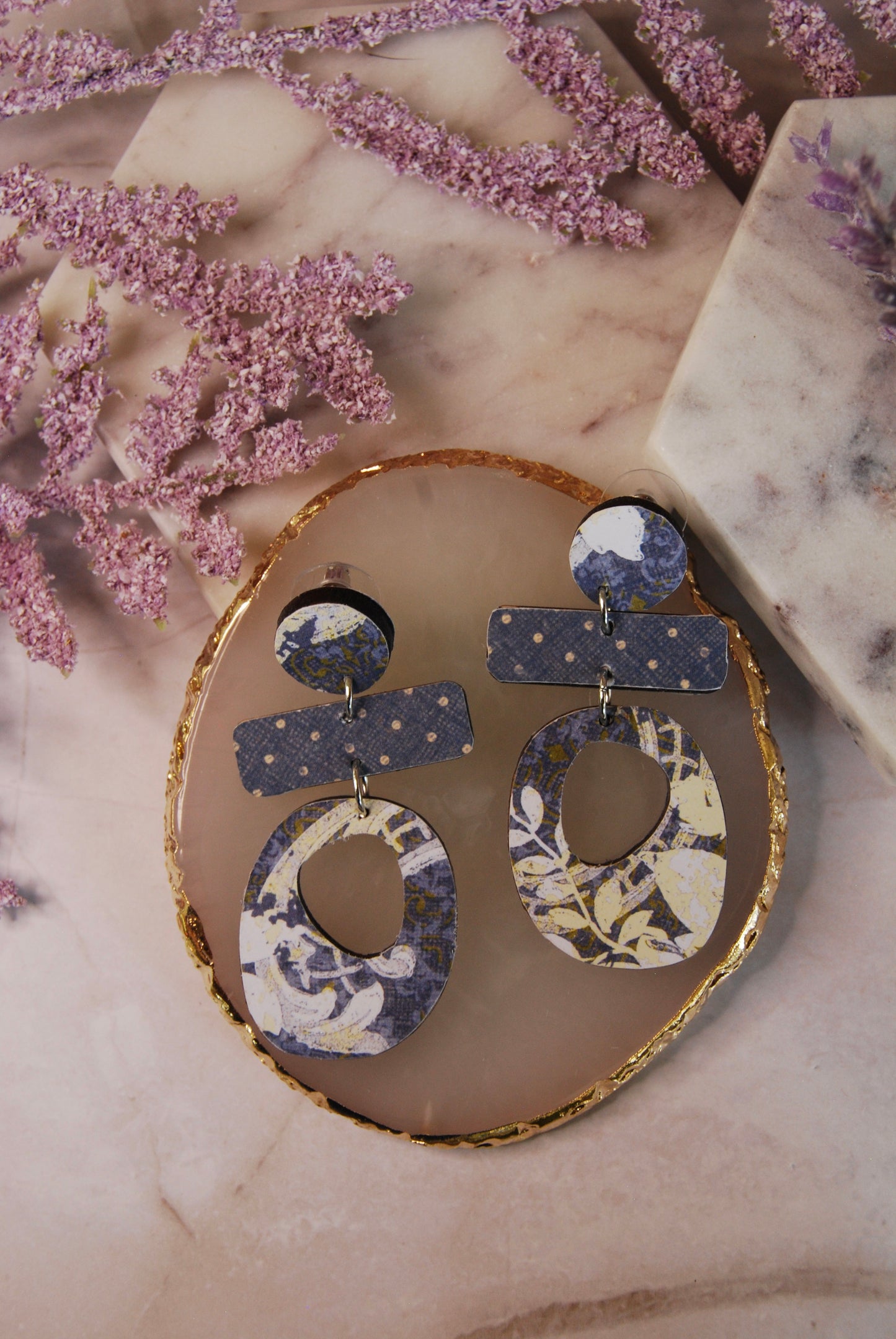 Geometric Decorative Craft Paper Earrings