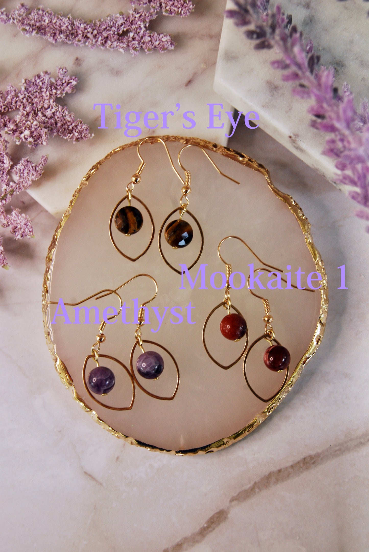 Bead with Gold Eye Hoop Earrings