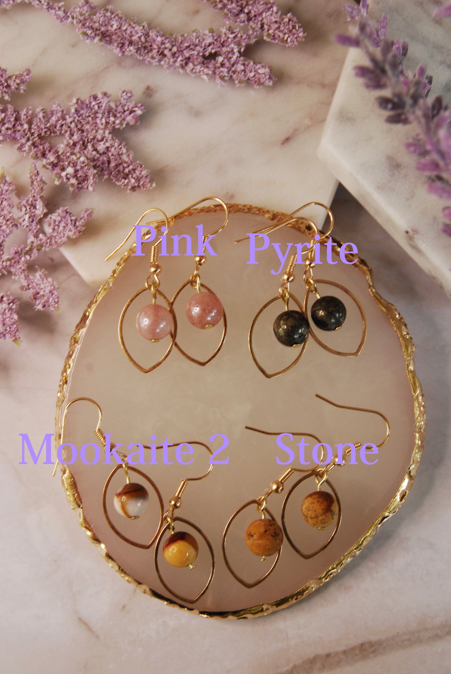 Bead with Gold Eye Hoop Earrings