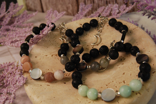 Silver Lava Stone Bracelets