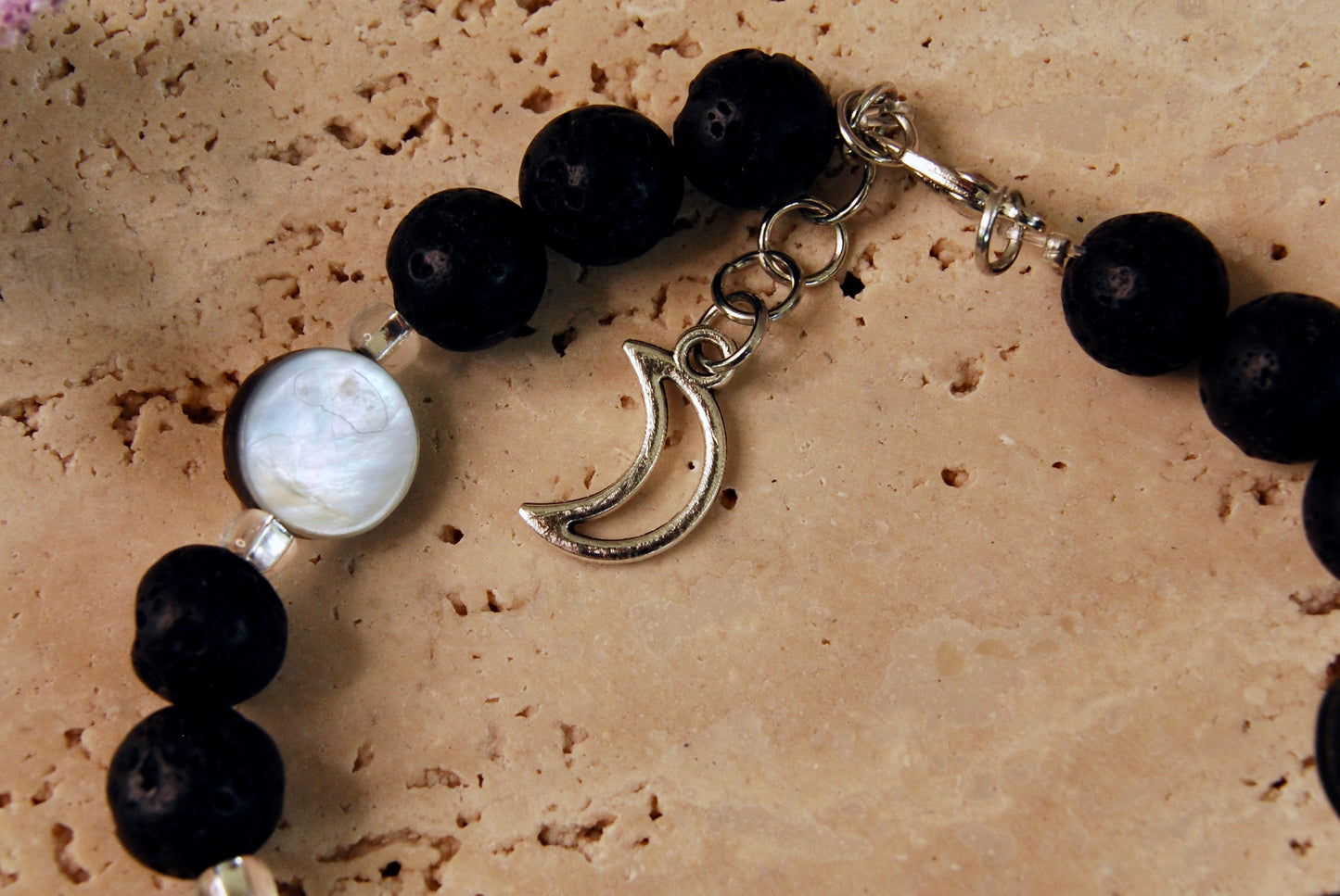 Silver Lava Stone Bracelets
