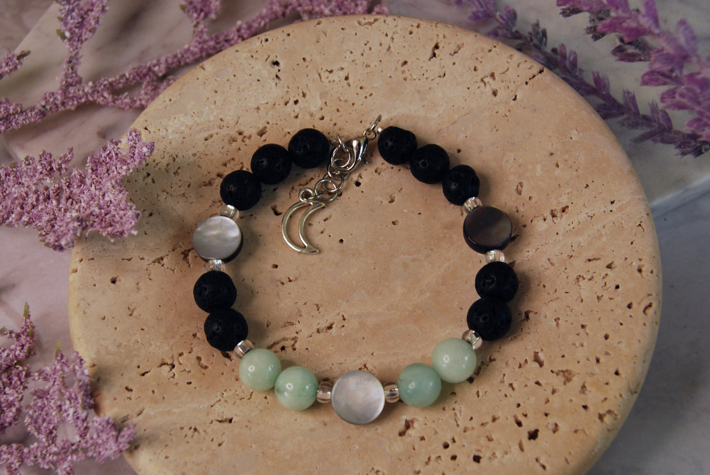 Silver Lava Stone Bracelets