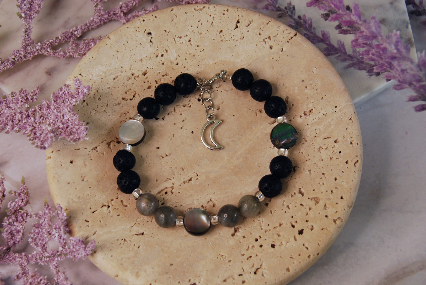 Silver Lava Stone Bracelets