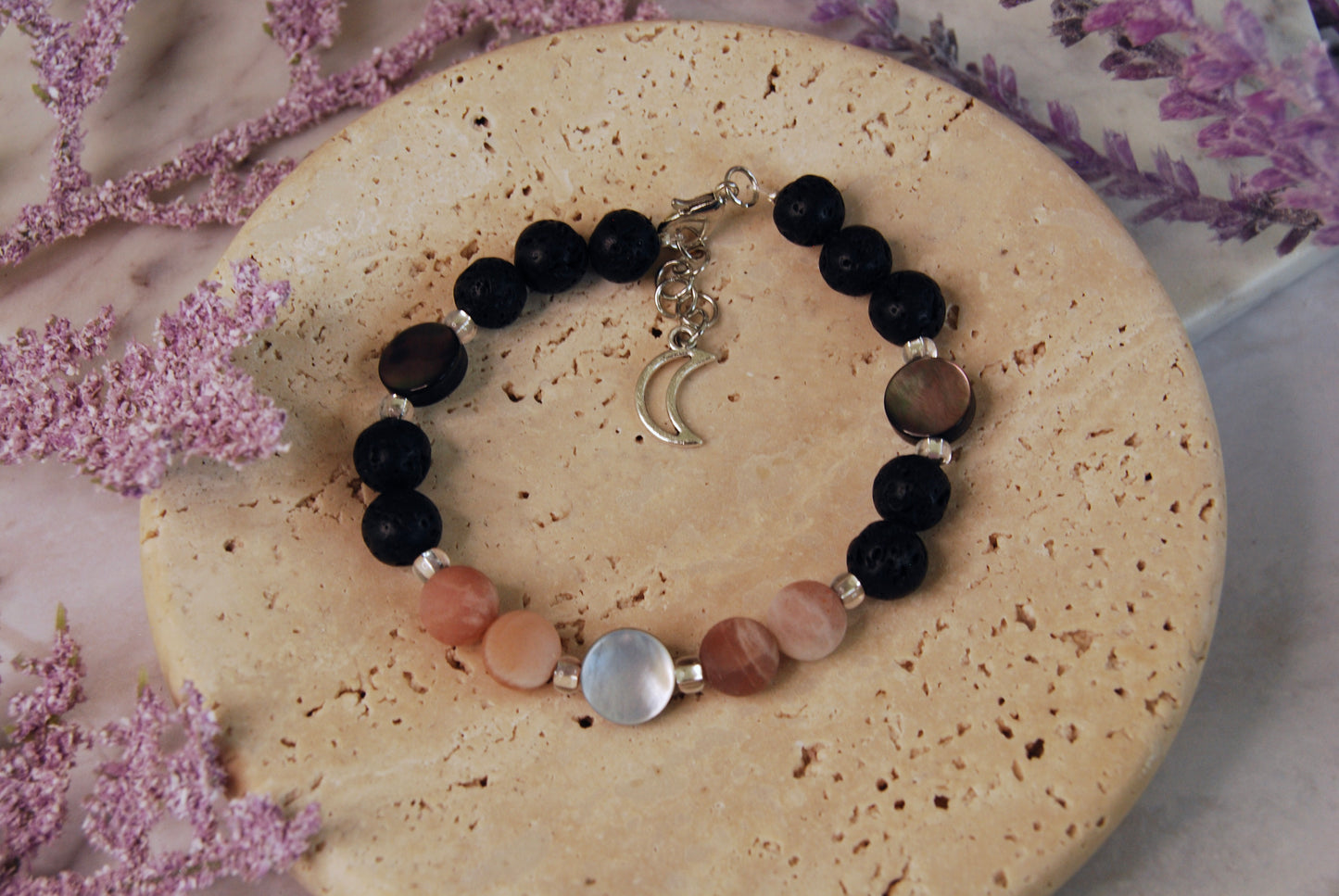 Silver Lava Stone Bracelets