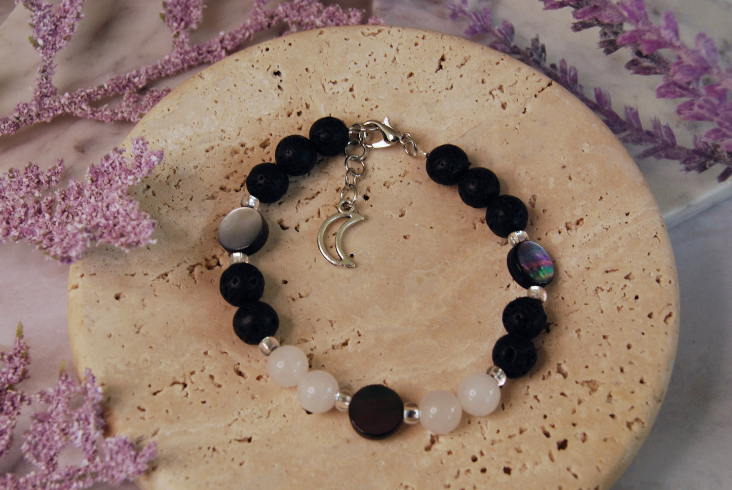 Silver Lava Stone Bracelets
