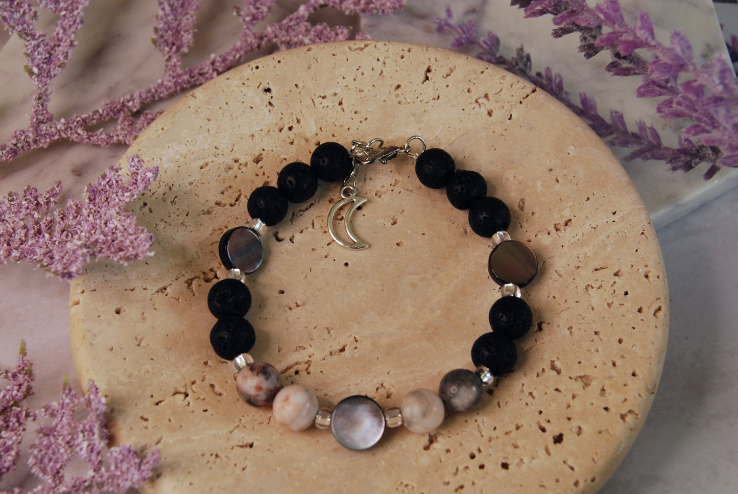 Silver Lava Stone Bracelets