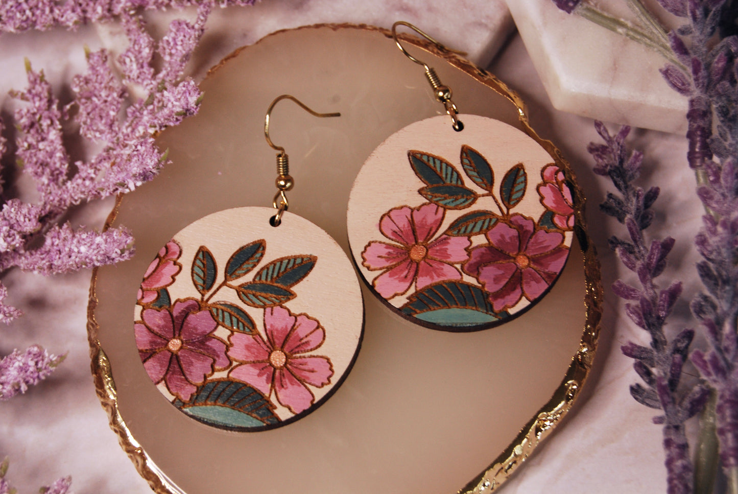 Hand Painted Summer Blossom Earrings