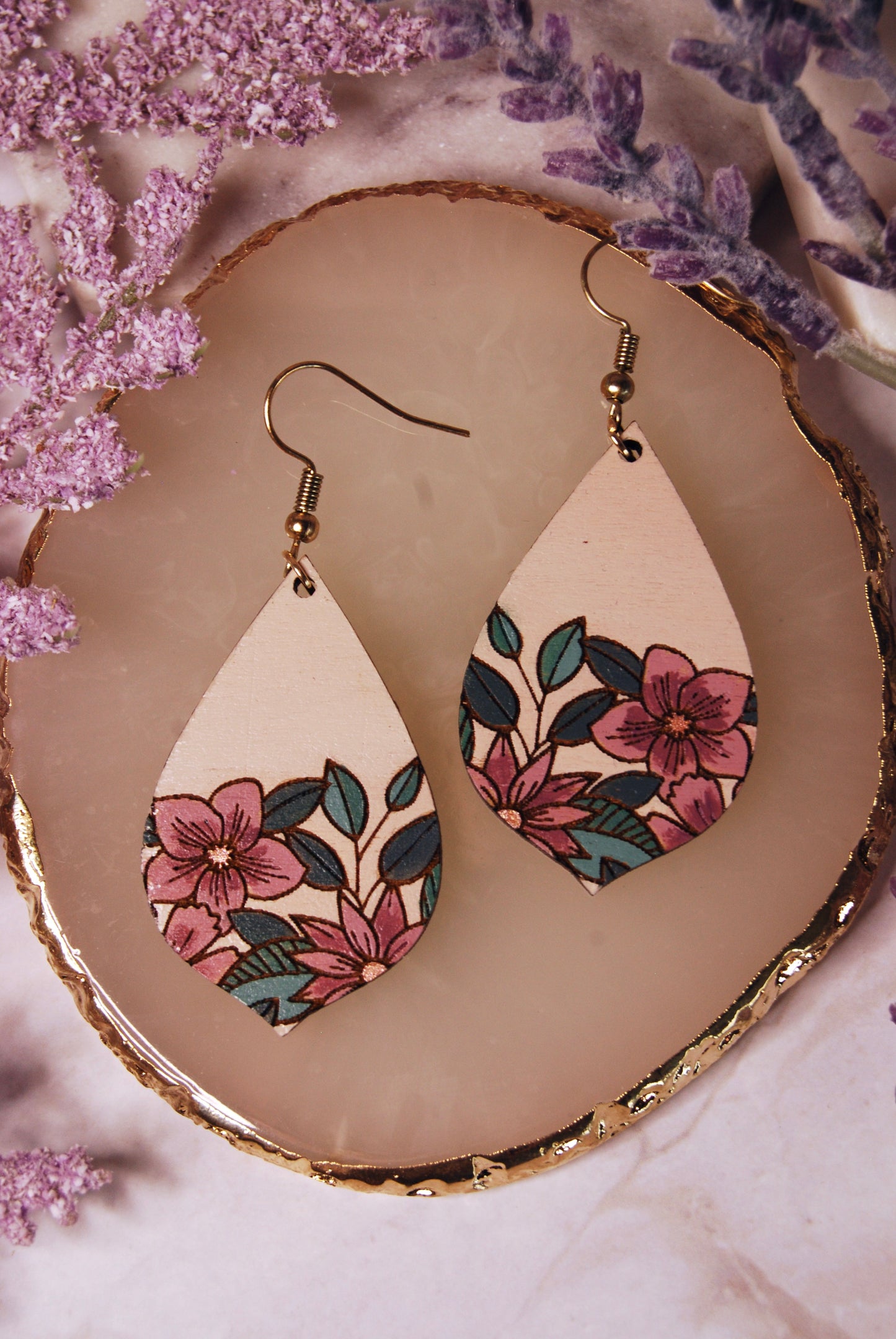 Hand Painted Summer Blossom Earrings