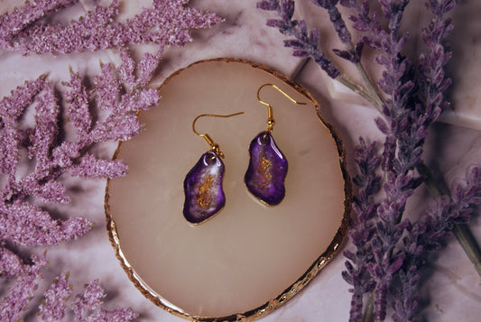 Faux Geode Agate Resin Earrings