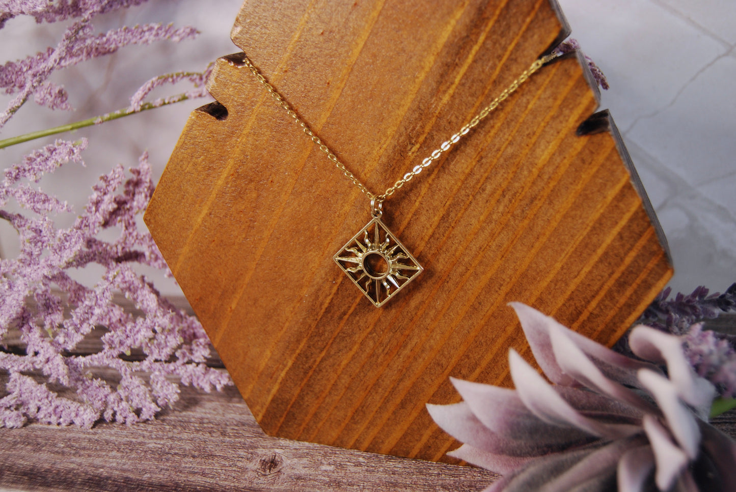 Diamond Shaped Sunrise Necklace