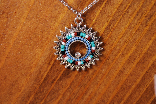 Round Beaded Pendant Necklace