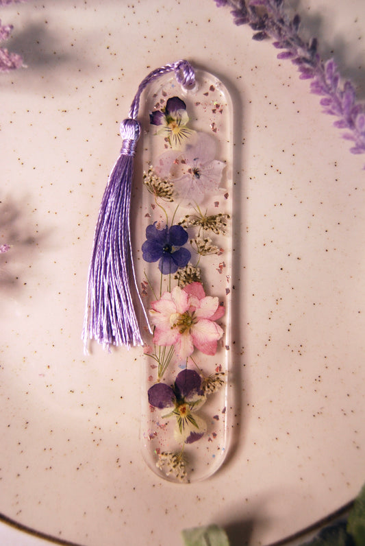 Lavender Tassel Floral Bookmark