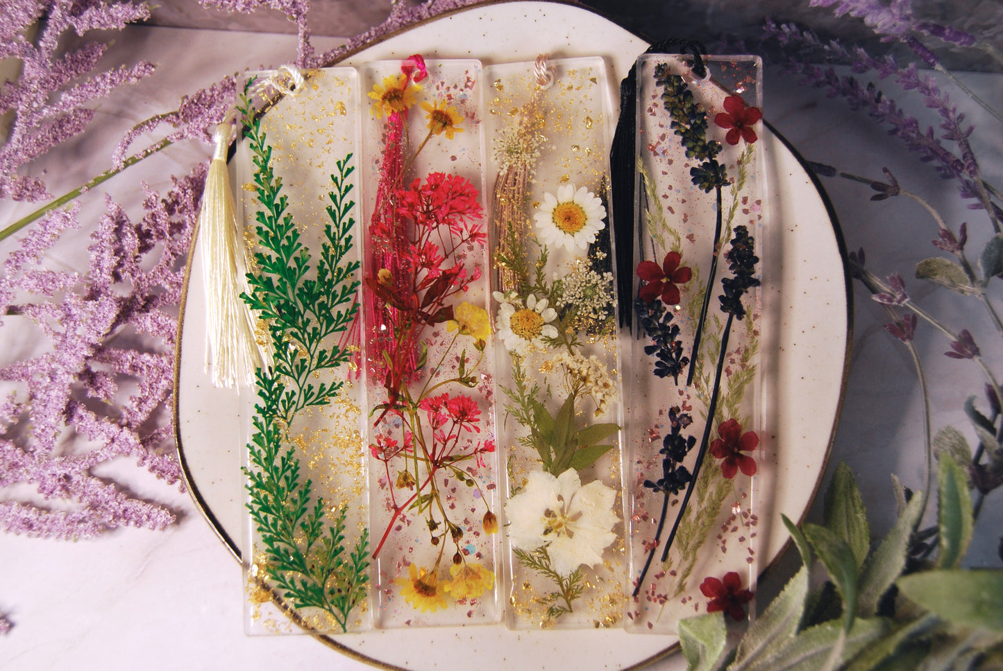 Assorted Dried Greenery and Florals Bookmarks