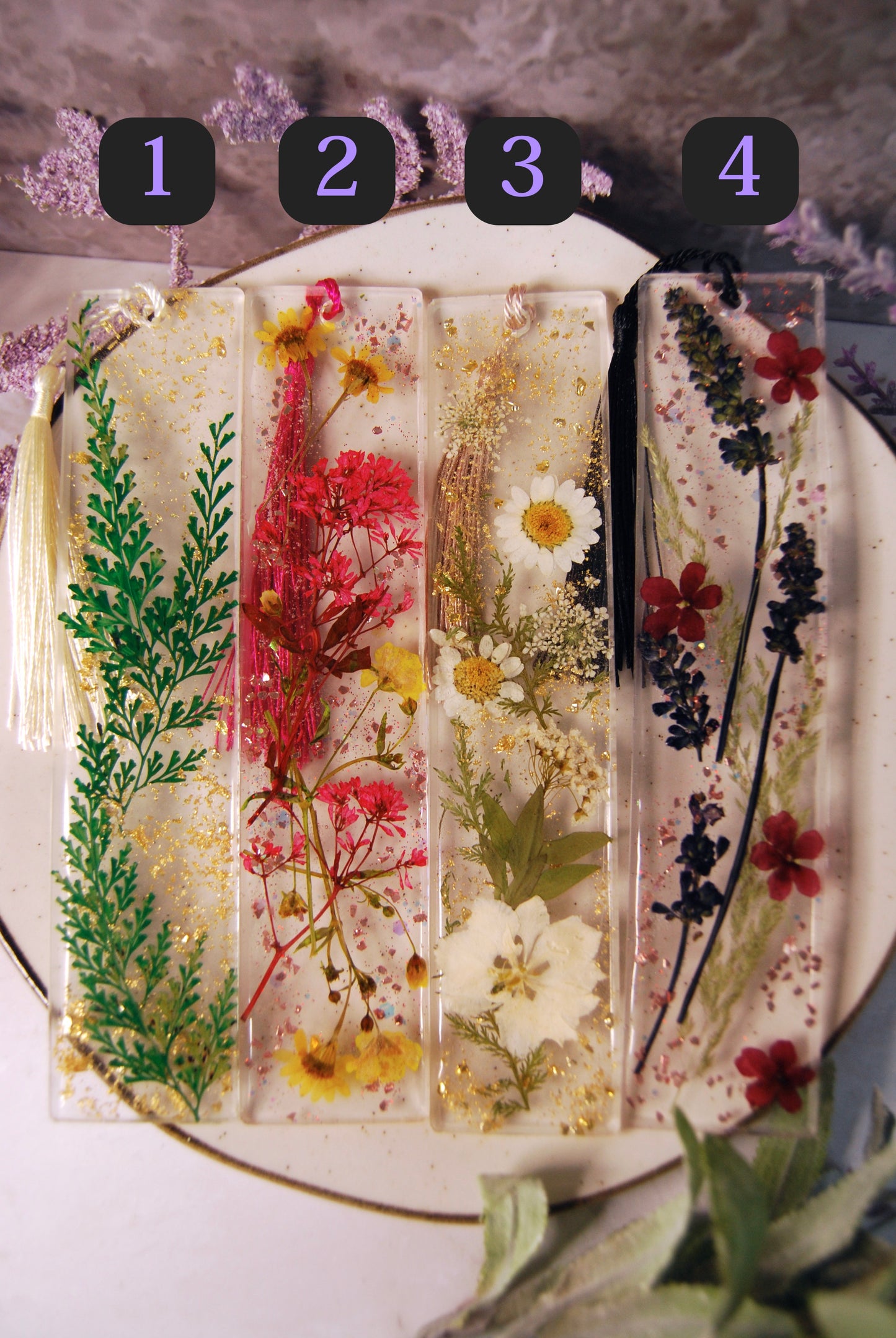 Assorted Dried Greenery and Florals Bookmarks