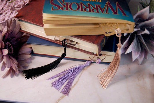 Cream Tassel Floral Bookmark