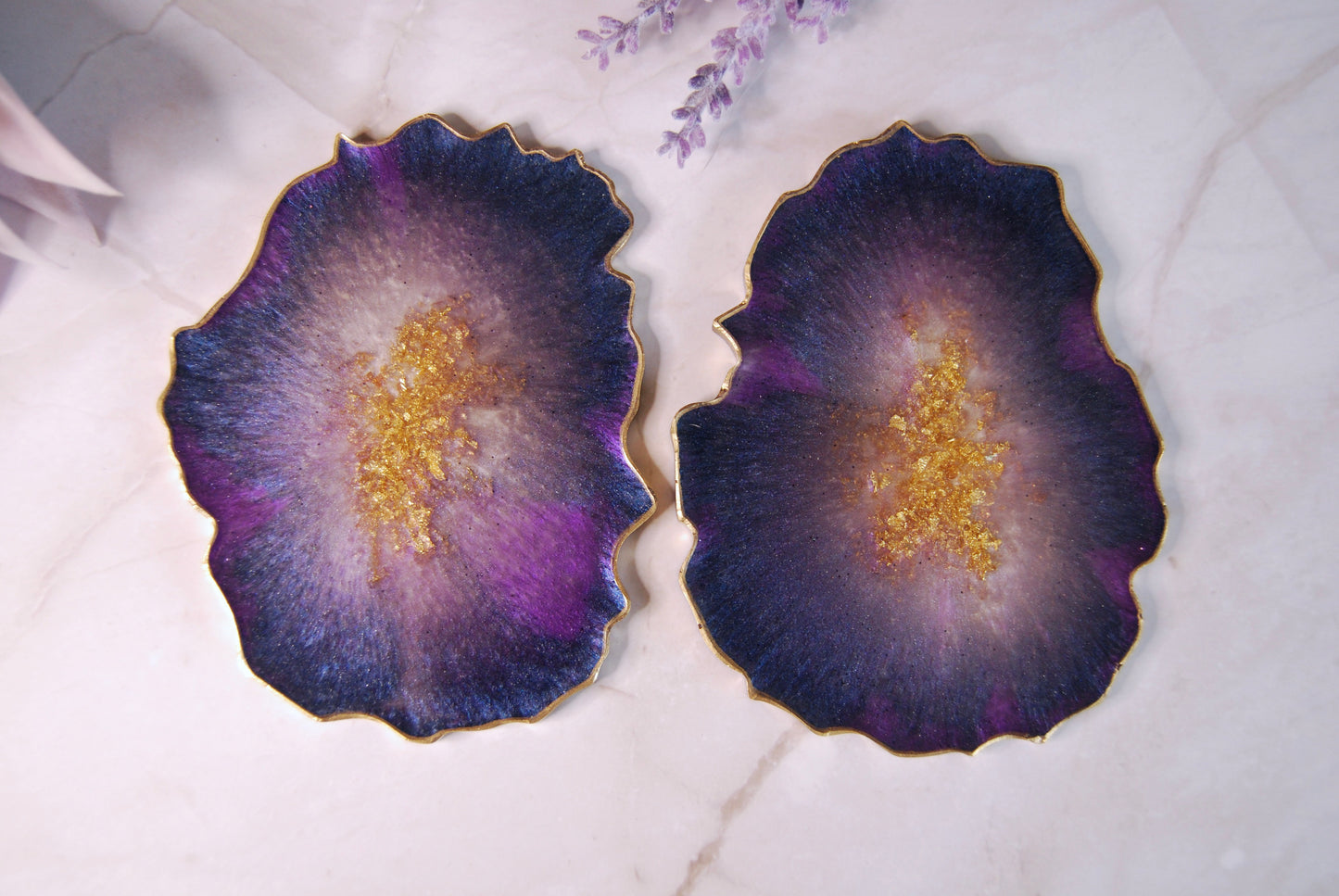 Purple Faux Geode Agate Coasters