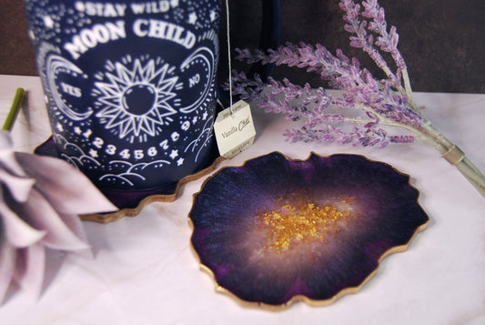 Purple Faux Geode Agate Coasters