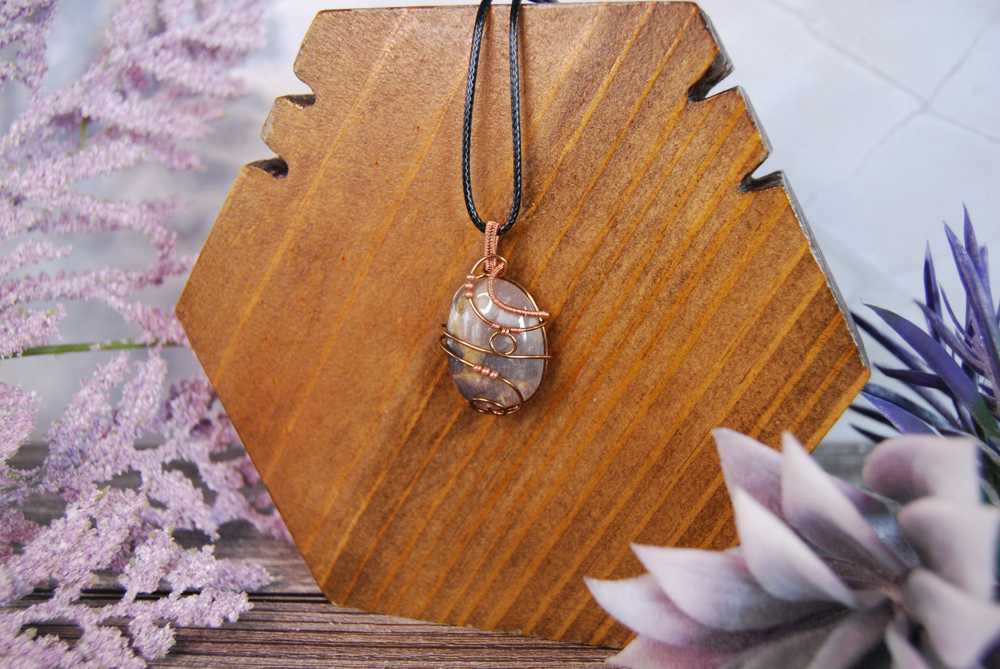 Assorted Wire Wrapped Stone Pendants