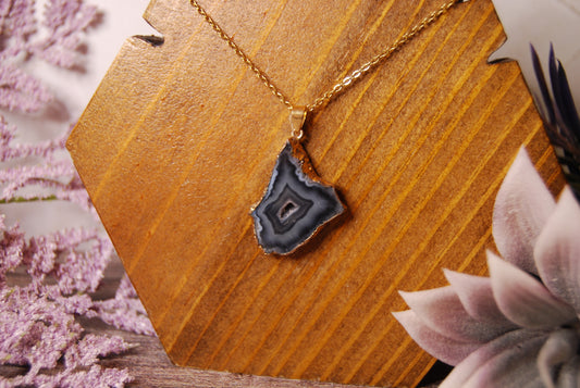 Agate Geode Pendant Necklace