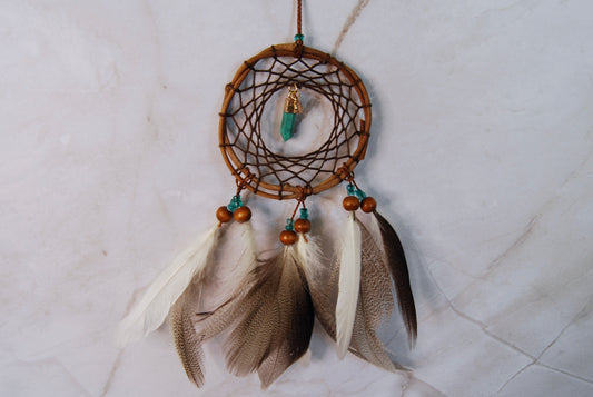 Small Brown and Turquoise Dream Catcher