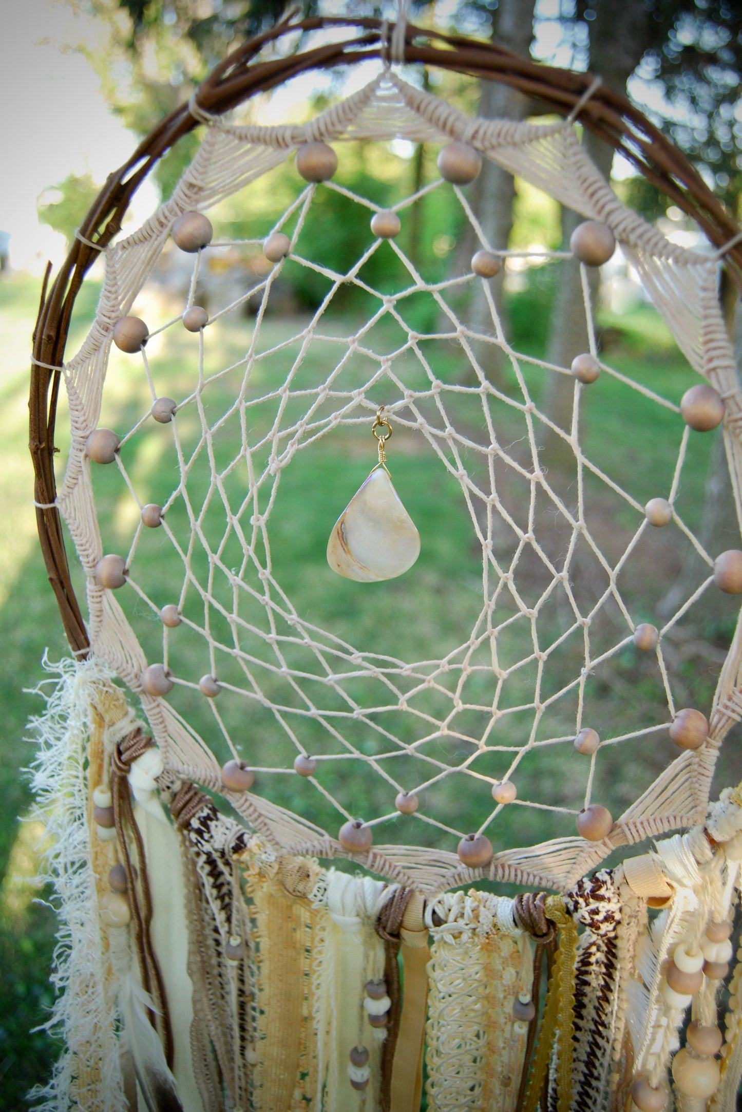 XL Dream Catcher with Shell Drop and Ribbons