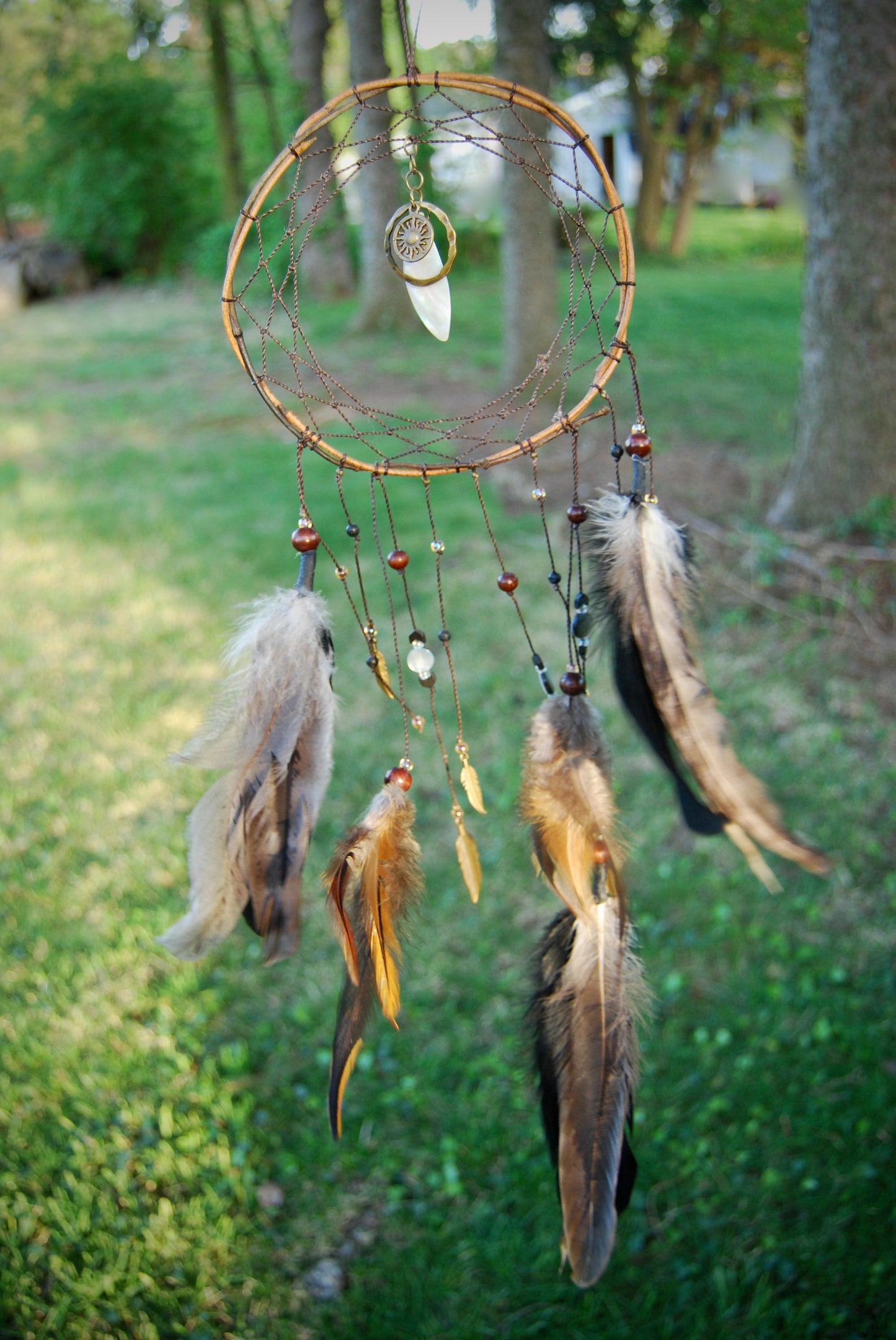 Medium Shell and Sun Charm Dream Catcher