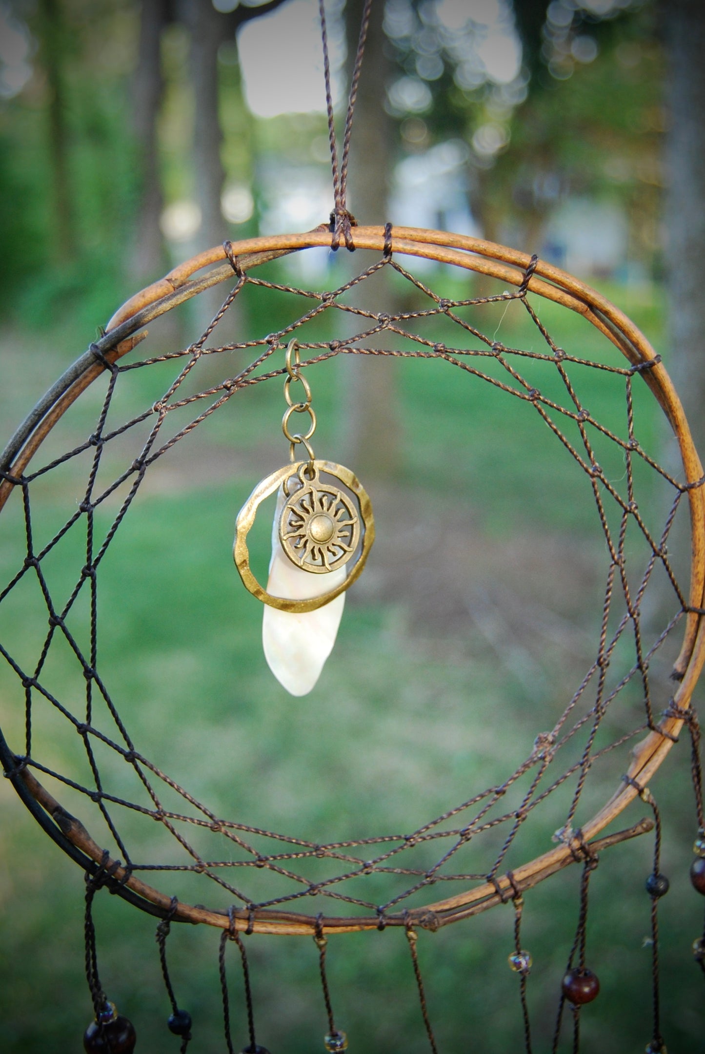 Medium Shell and Sun Charm Dream Catcher