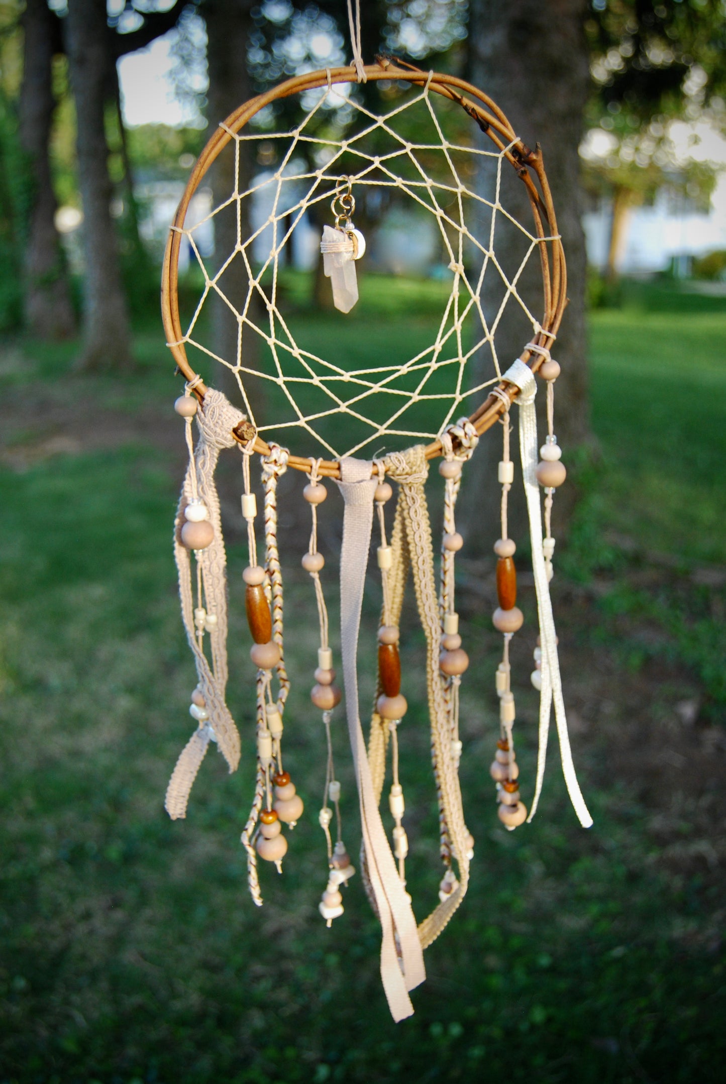 Medium Dream Catcher with Beads and Ribbons