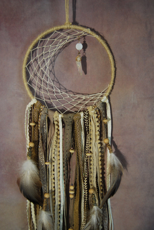 Medium Moon Weave Dream Catcher with Ribbons