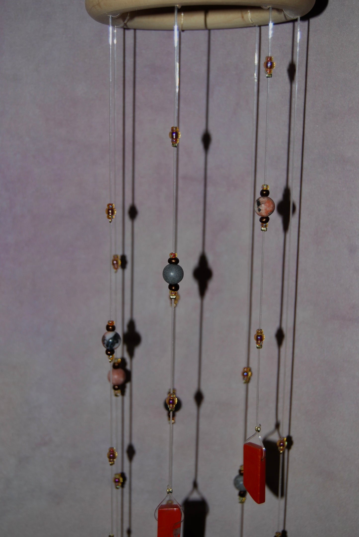 Medium Red Pendant Mobile with Sun Charm