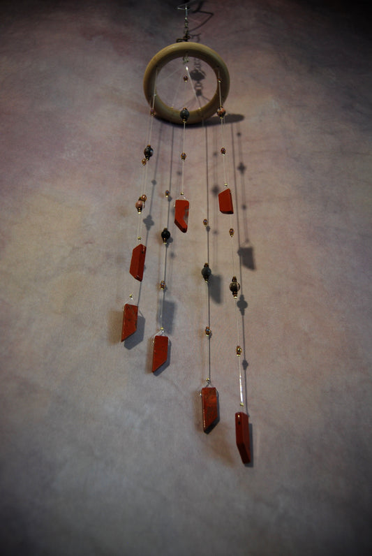 Medium Red Pendant Mobile with Sun Charm