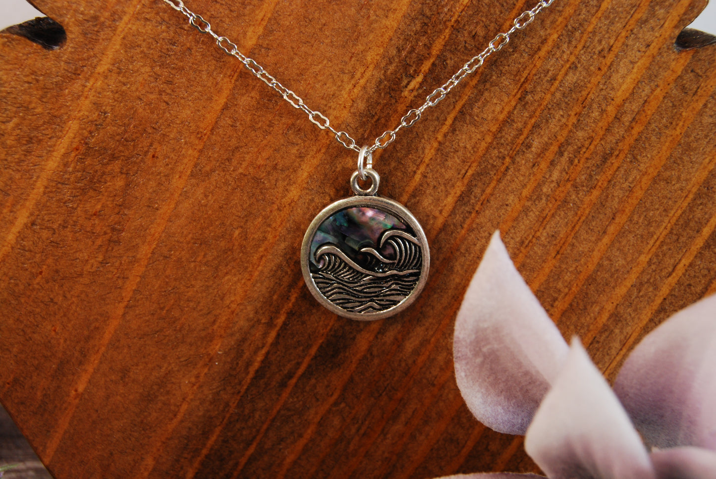 Silver Waves Pendant Necklace