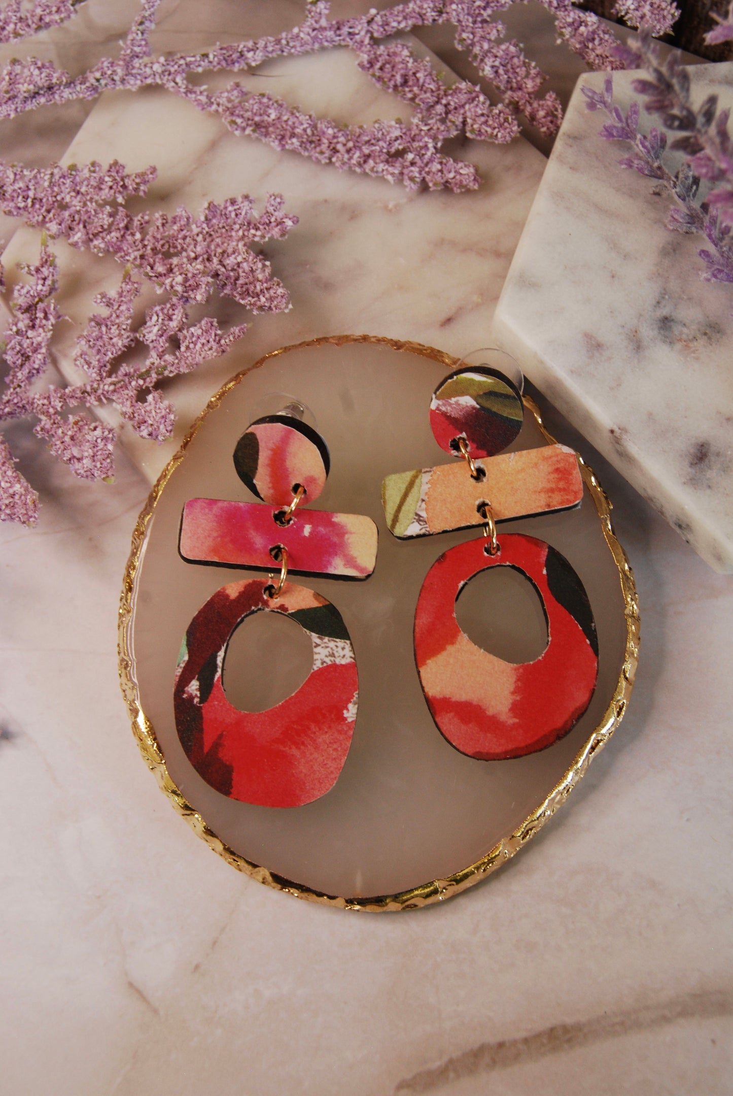 Geometric Decorative Craft Paper Earrings