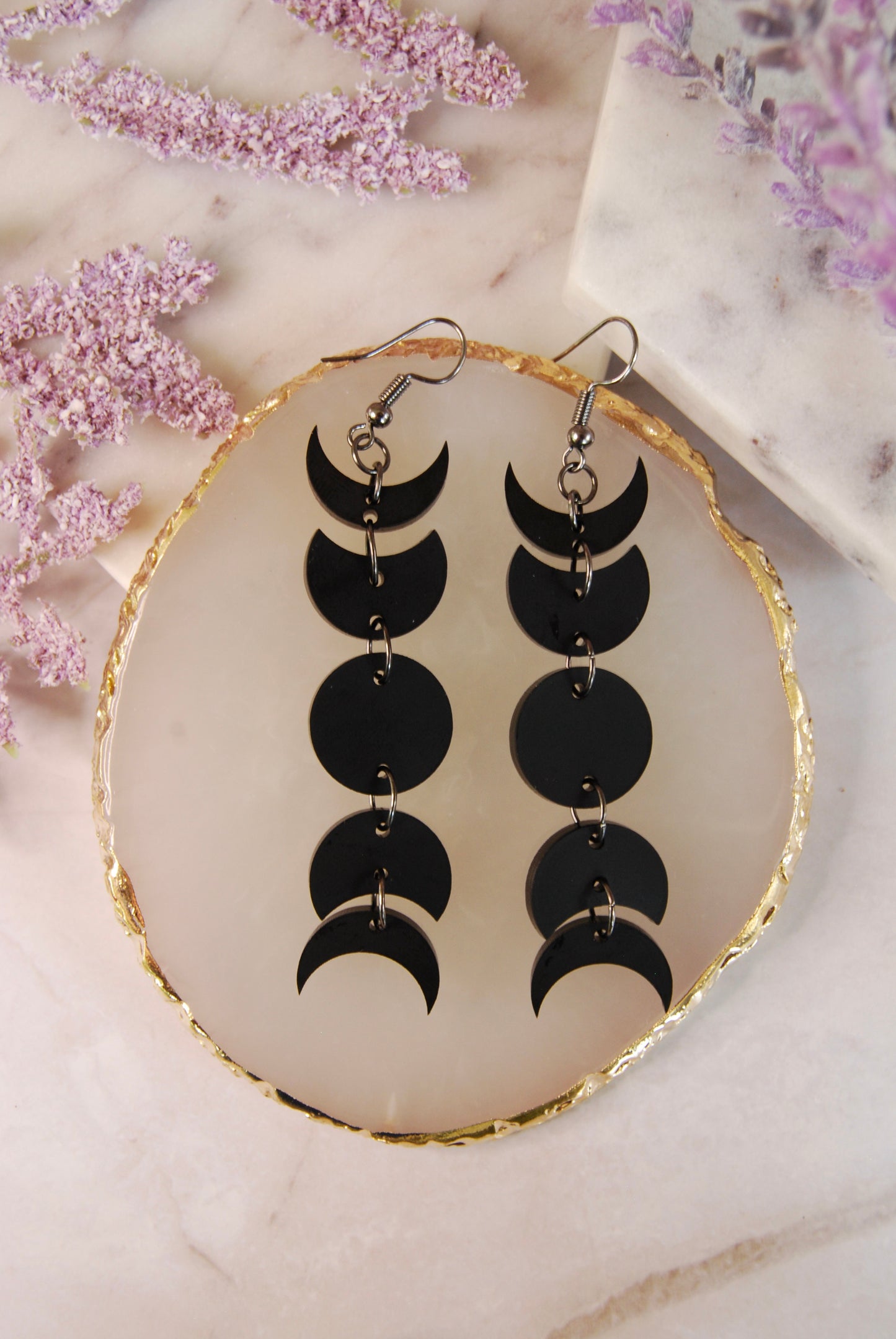 Acrylic Moon Phase Earrings