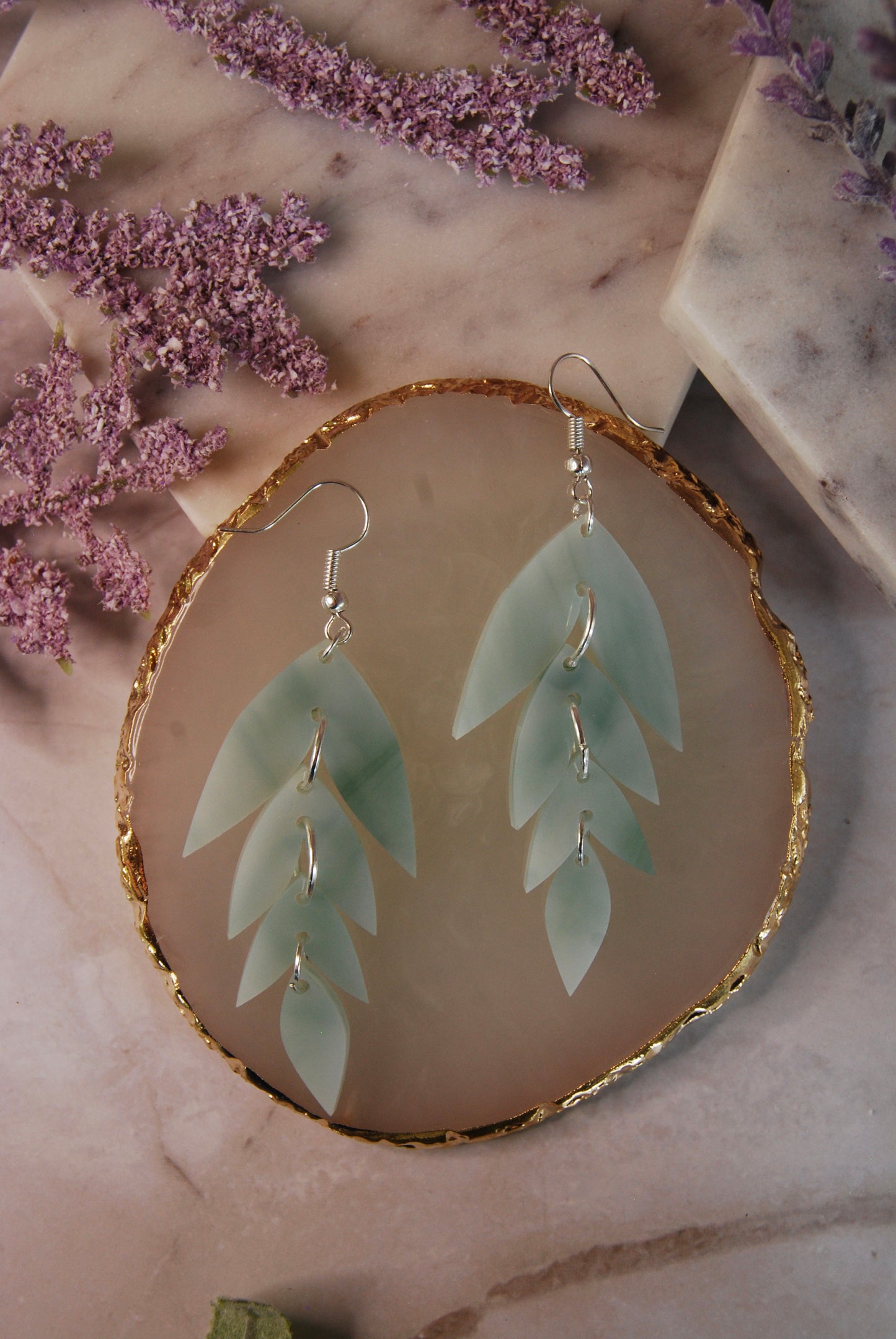 Acrylic Cascading Leaf Earrings