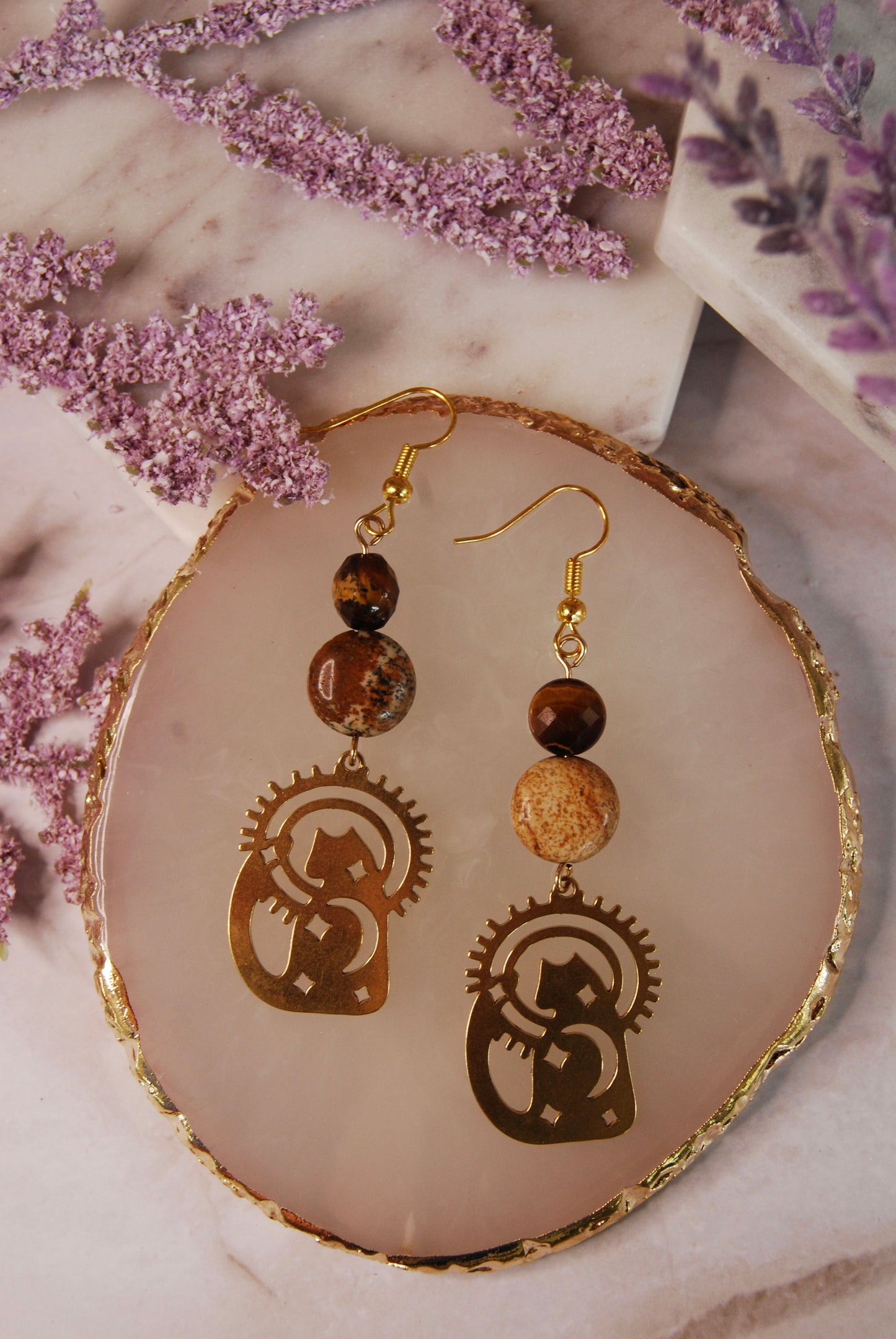 Sun Cat Earrings