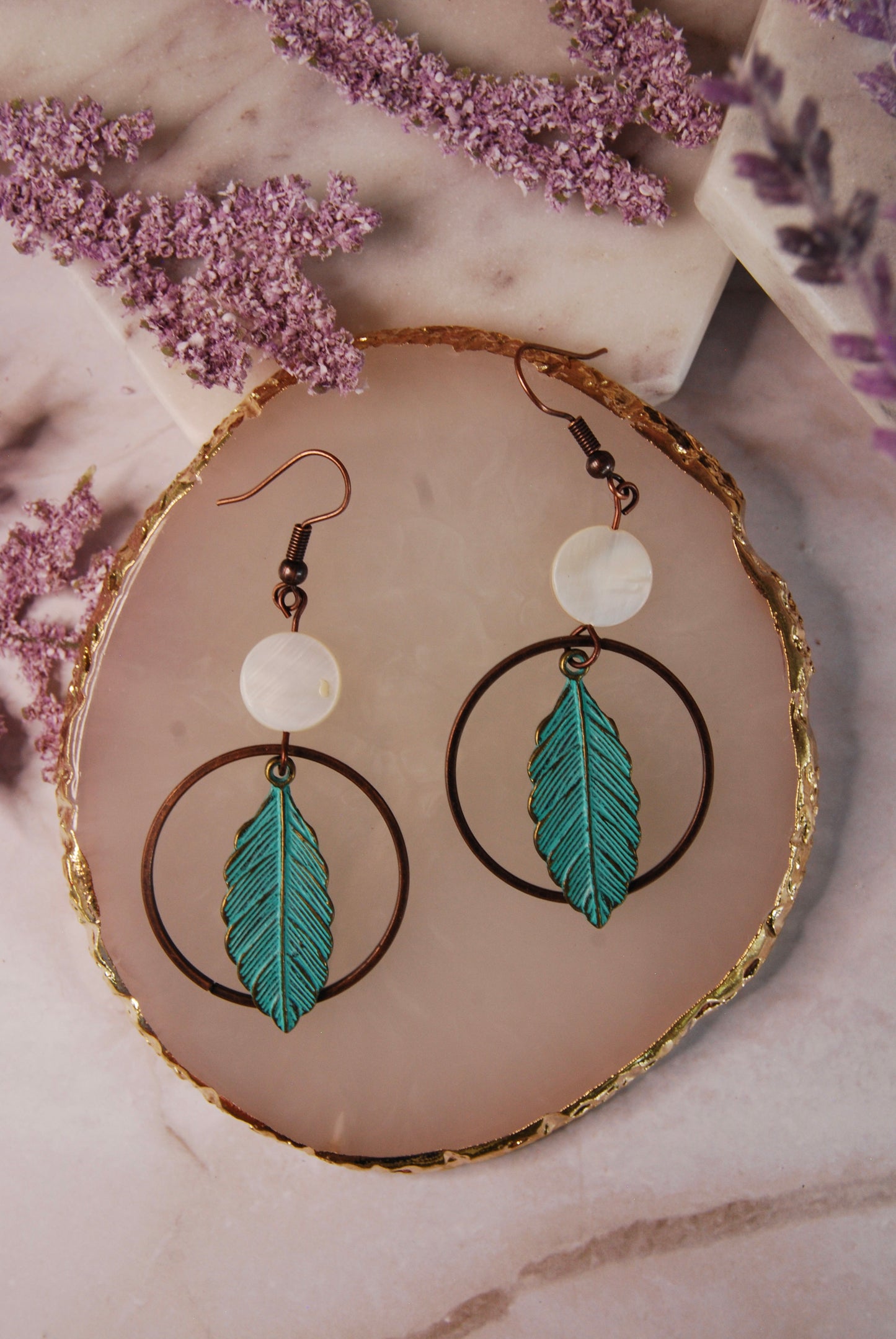 Leaf Hoop Earrings