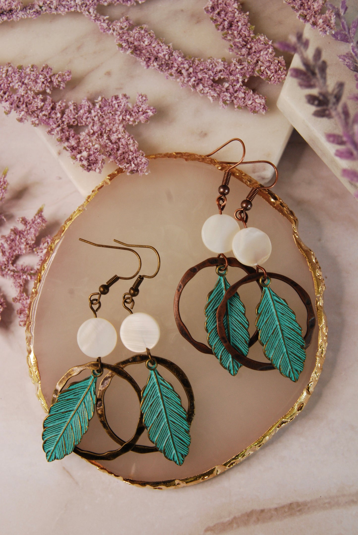 Leaf Hoop Earrings