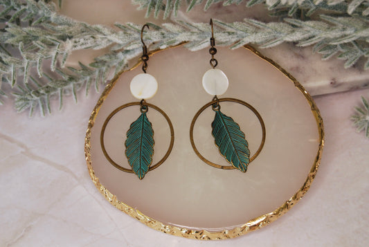 Leaf Hoop Earrings