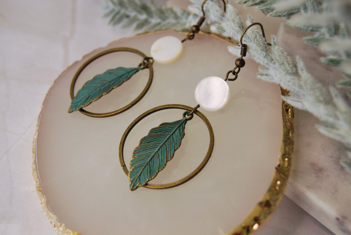 Leaf Hoop Earrings