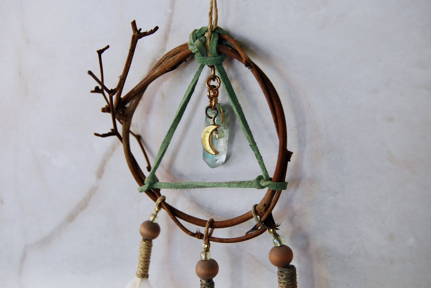 Small Green Triangle Weave Dream Catcher