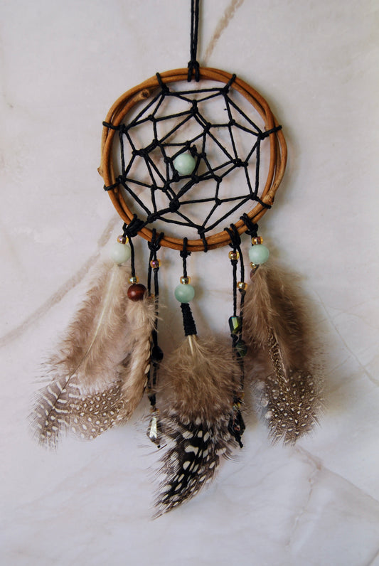 Small Black Geometric Weave Dream Catcher