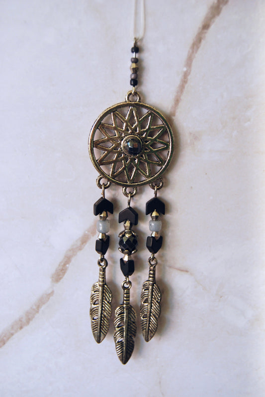 XS Antique Silver and Black Dream Catcher