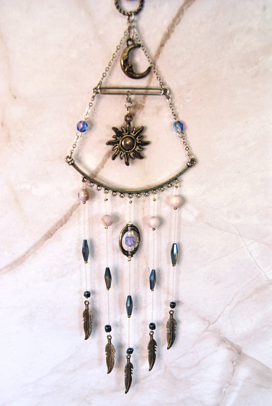 Antique Silver and Blue Celestial Mobile