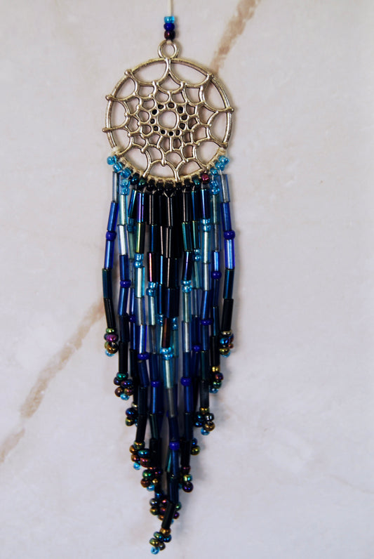 XS Silver and Midnight Blue Ombre Dream Catcher