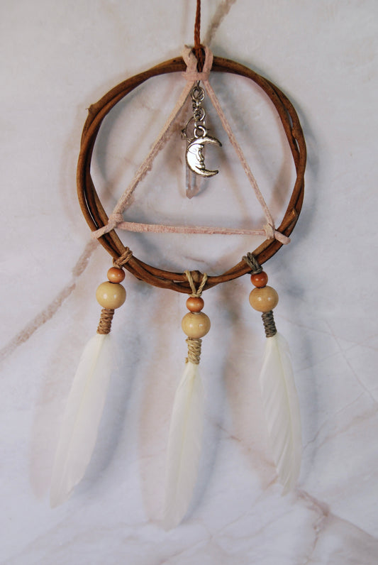 Small Lavender Triangle Weave Dream Catcher