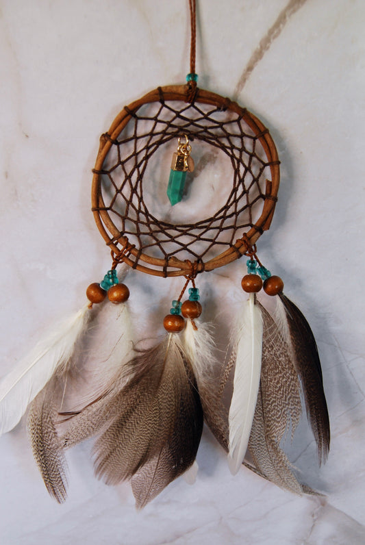 Small Brown and Turquoise Dream Catcher