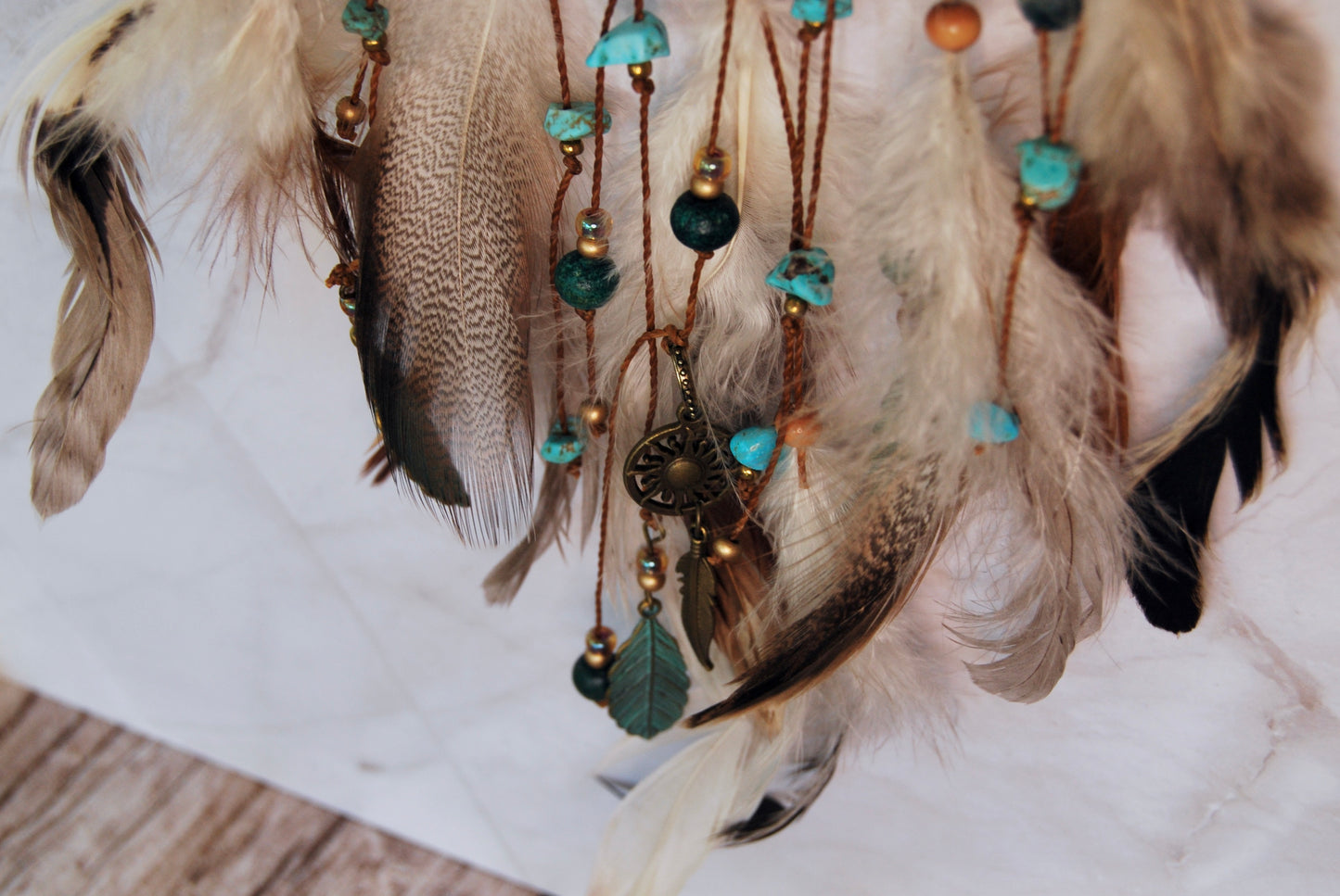 Small Soft Green Dream Catcher With Gold Mandella