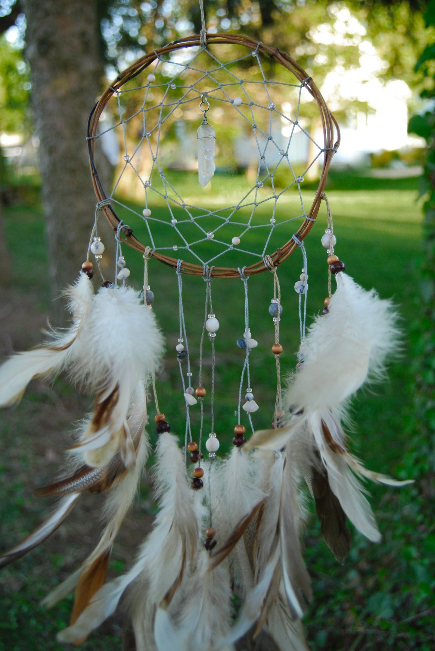 Medium Soft Grey Dream Catcher