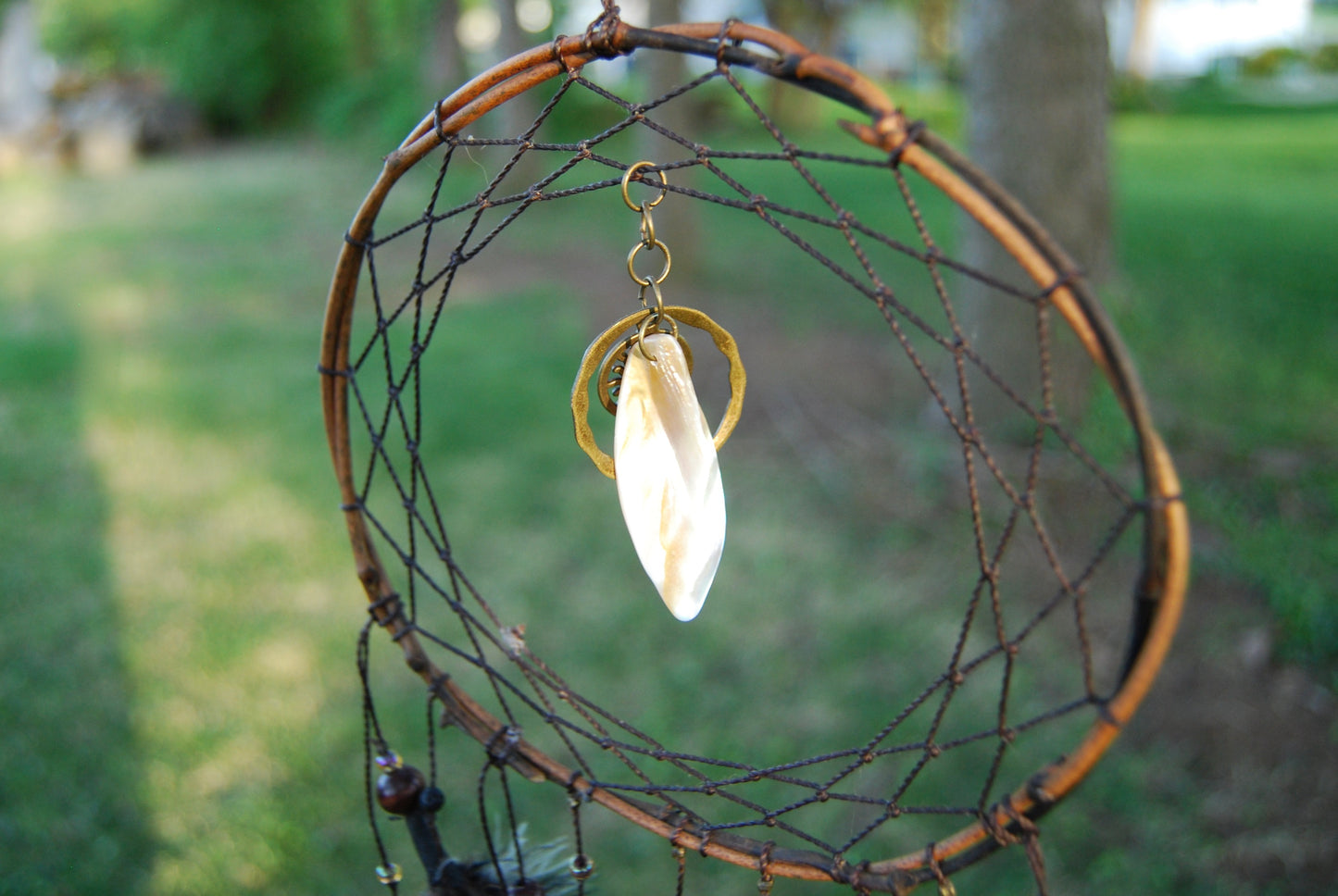 Medium Shell and Sun Charm Dream Catcher